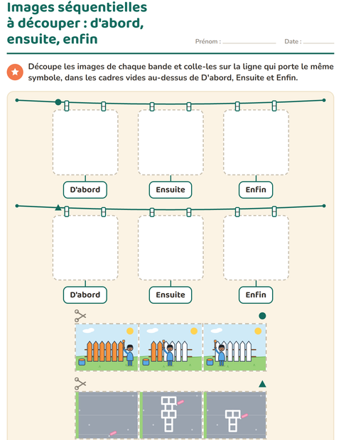 Aperçu de la fiche Images séquentielles pour École maternelle (grande section, 5-7 ans)
