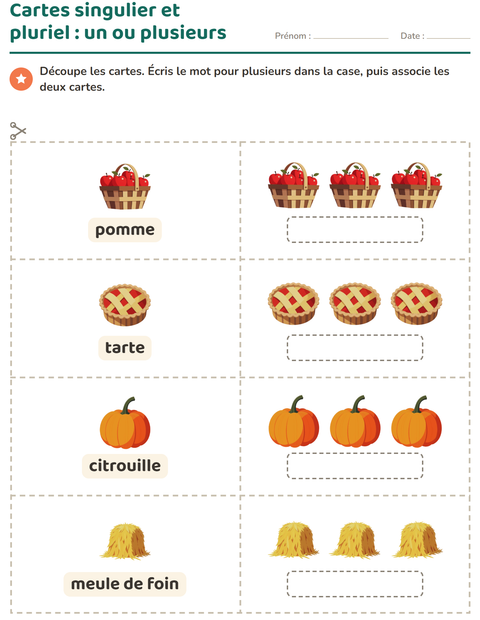 Aperçu de la fiche Imagier avec Action de grâce pour École maternelle (grande section, 5-7 ans)