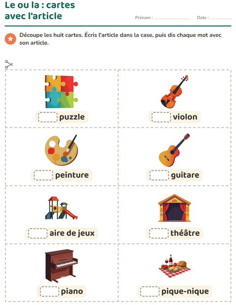 Aperçu de la fiche Imagier avec Activités pour École maternelle (grande section, 5-7 ans)