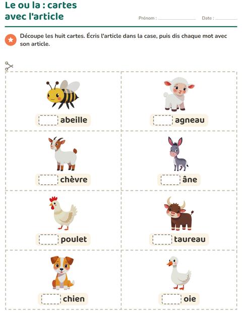 Aperçu de la fiche Imagier avec Animaux de la ferme pour École maternelle (grande section, 5-7 ans)