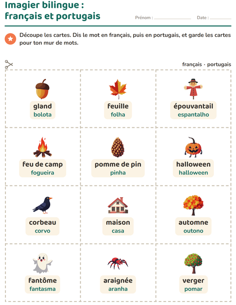 Aperçu de la fiche Imagier avec Divers pour École maternelle (grande section, 5-7 ans)