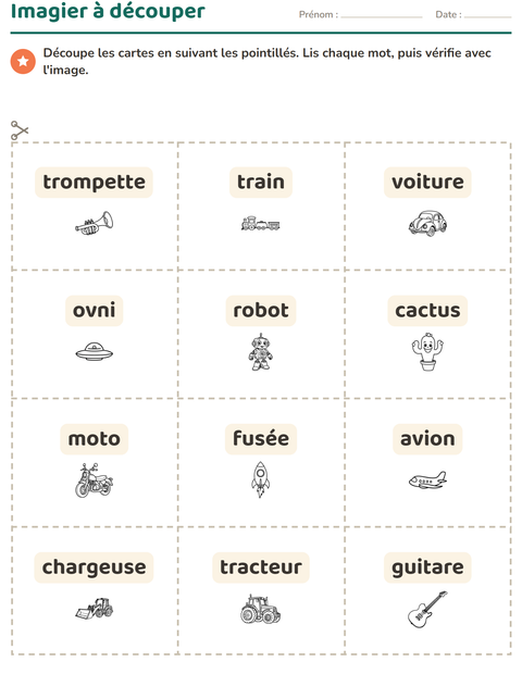 Aperçu de la fiche Imagier avec Jouets NB pour École maternelle (grande section, 5-7 ans)