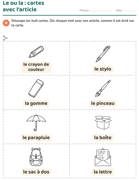 Aperçu de la fiche Imagier avec Éducation NB pour École maternelle (grande section, 5-7 ans)