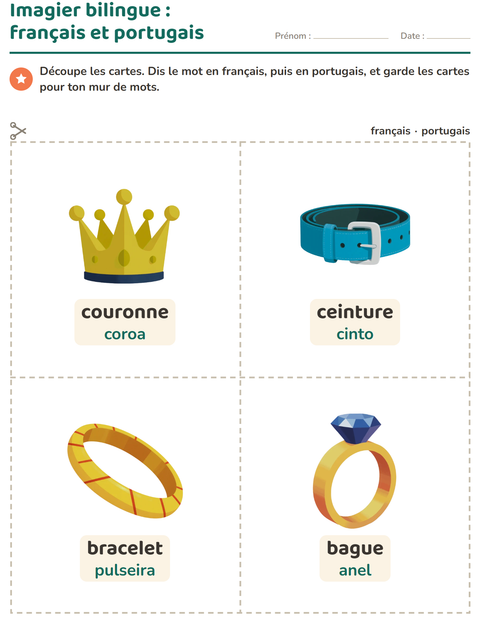 Aperçu de la fiche Imagier avec Accessoires pour École maternelle (grande section, 5-7 ans)