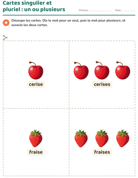 Aperçu de la fiche Imagier avec Fruits pour École maternelle (grande section, 5-7 ans)