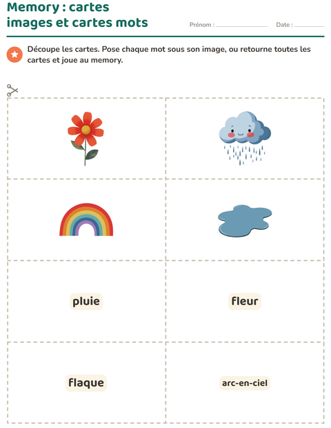 Aperçu de la fiche Imagier avec Printemps pour École maternelle (grande section, 5-7 ans)