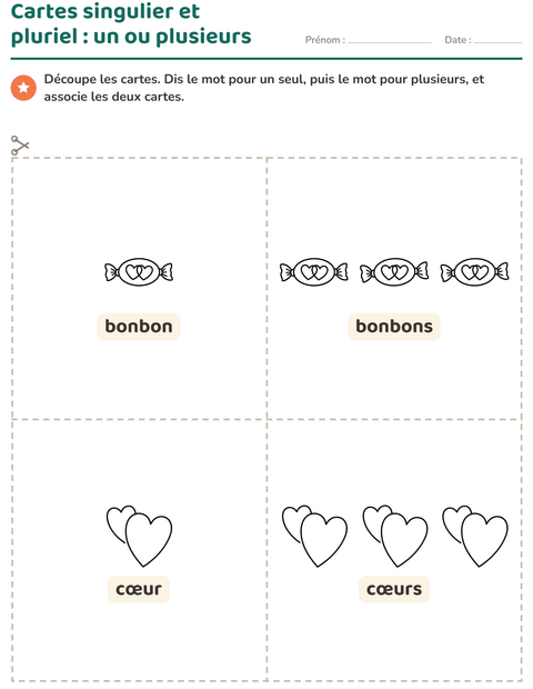Aperçu de la fiche Imagier avec Saint-Valentin NB pour École maternelle (grande section, 5-7 ans)