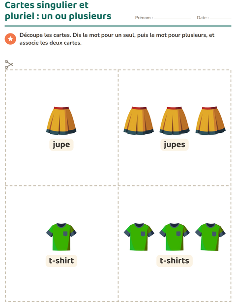 Aperçu de la fiche Imagier avec Vêtements pour École maternelle (grande section, 5-7 ans)