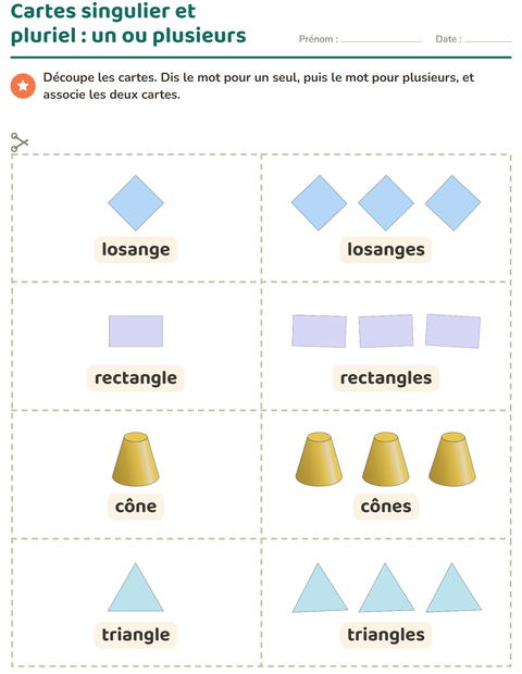 Aperçu de la fiche Imagier avec Formes pour École maternelle (grande section, 5-7 ans)