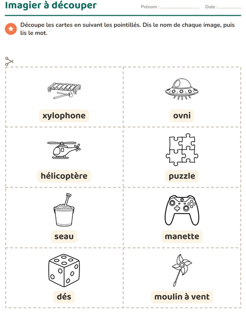 Aperçu de la fiche Imagier avec Jouets NB 2 pour École maternelle (grande section, 5-7 ans)