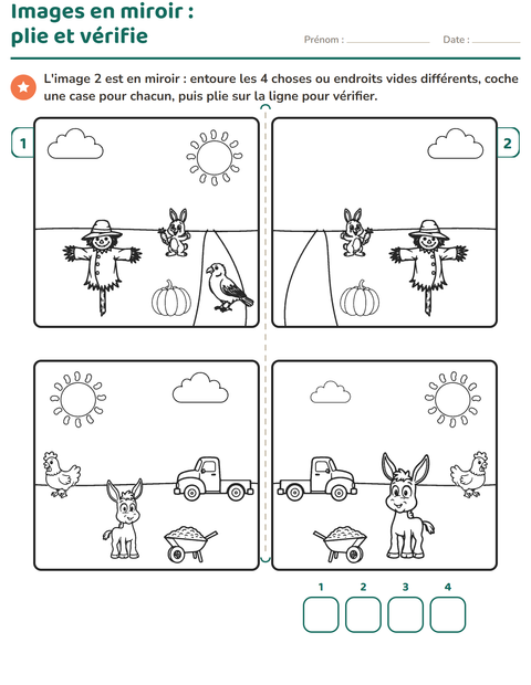 Aperçu de la fiche Jeu des différences pour CP (cours préparatoire)