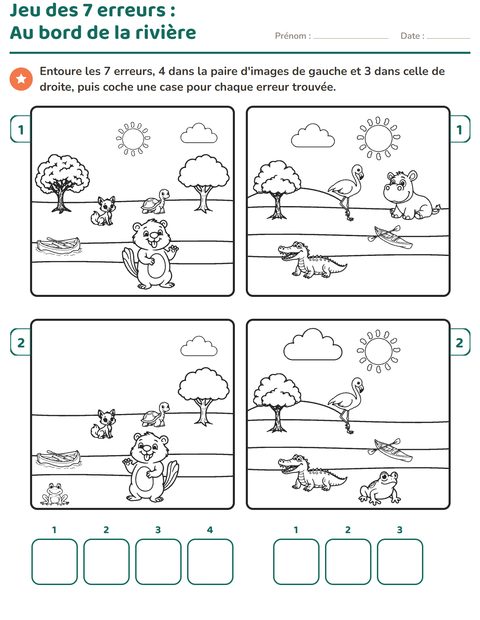 Aperçu de la fiche Jeu des différences pour CP (cours préparatoire)