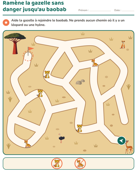 Aperçu de la fiche Jeux de labyrinthe pour CP (cours préparatoire)
