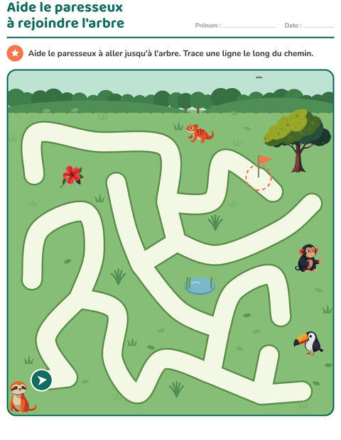 Aperçu de la fiche Jeux de labyrinthe pour École maternelle (grande section, 5-7 ans)