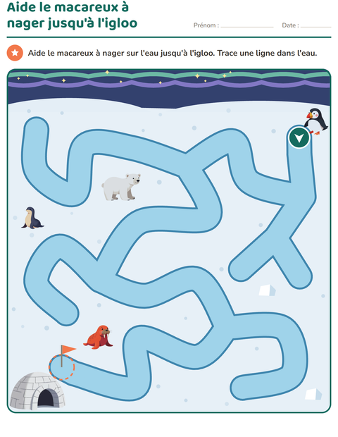 Aperçu de la fiche Jeux de labyrinthe pour École maternelle (grande section, 5-7 ans)