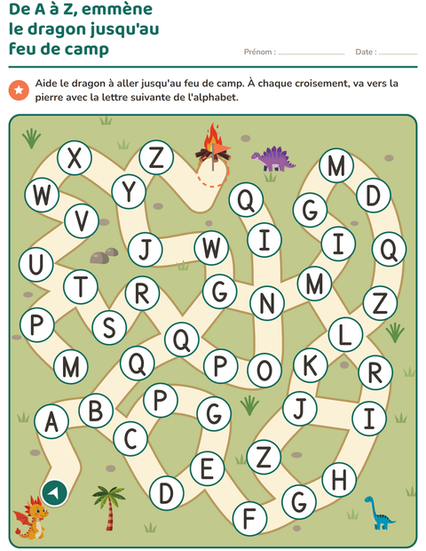 Aperçu de la fiche Jeux de labyrinthe pour École maternelle (grande section, 5-7 ans)