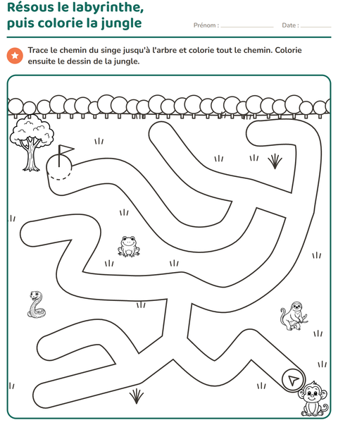 Aperçu de la fiche Jeux de labyrinthe pour École maternelle (grande section, 5-7 ans)