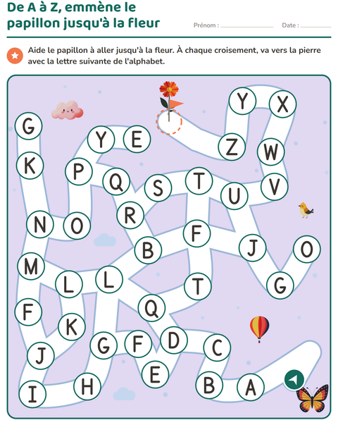 Aperçu de la fiche Jeux de labyrinthe pour École maternelle (grande section, 5-7 ans)