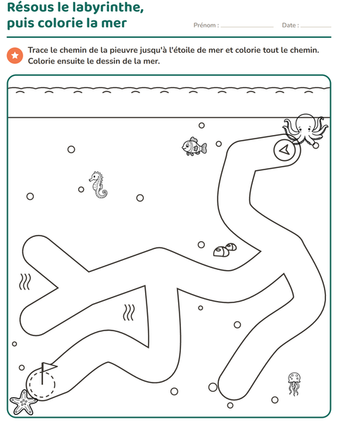 Aperçu de la fiche Jeux de labyrinthe pour École maternelle (grande section, 5-7 ans)