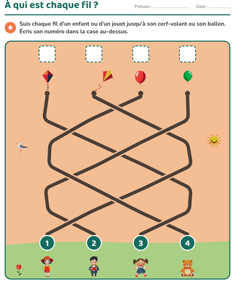 Aperçu de la fiche Jeux de labyrinthe pour CP (cours préparatoire)