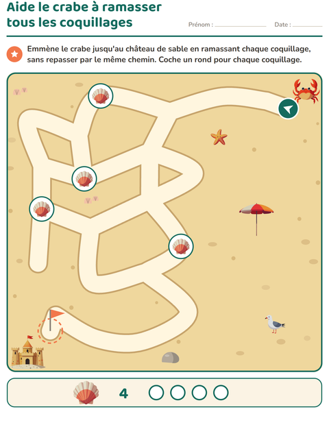 Aperçu de la fiche Jeux de labyrinthe pour CP (cours préparatoire)