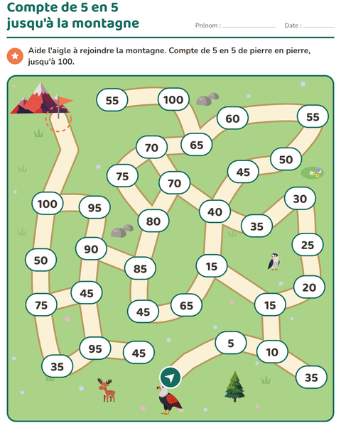 Aperçu de la fiche Jeux de labyrinthe pour CE1 (cours élémentaire 1)