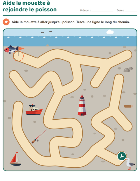 Aperçu de la fiche Jeux de labyrinthe pour École maternelle (grande section, 5-7 ans)