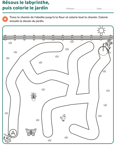 Aperçu de la fiche Jeux de labyrinthe pour École maternelle (grande section, 5-7 ans)