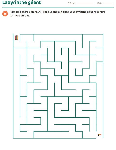 Aperçu de la fiche Labyrinthes avec Jouets pour École maternelle (grande section, 5-7 ans)