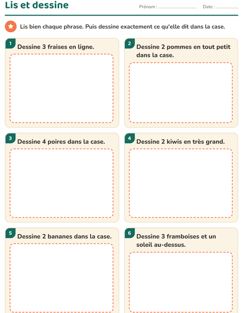 Aperçu de la fiche Lecture de consignes avec Au supermarché pour CP (cours préparatoire)