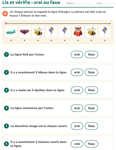 Aperçu de la fiche Lecture de consignes avec Choses qui volent pour CP (cours préparatoire)