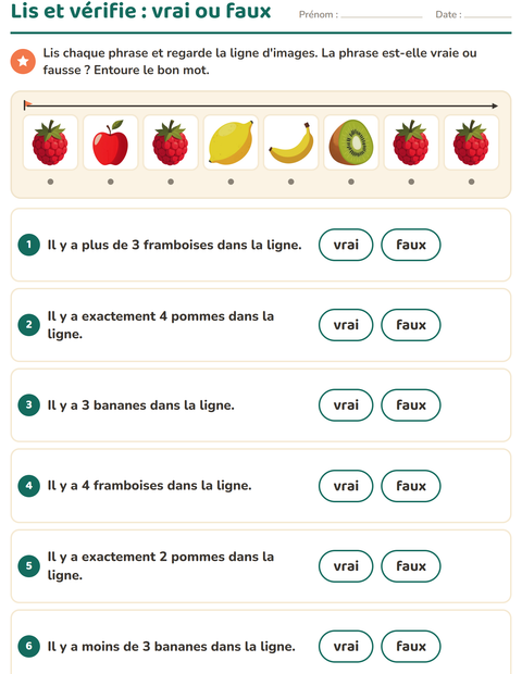 Aperçu de la fiche Lecture de consignes avec Au supermarché pour CP (cours préparatoire)