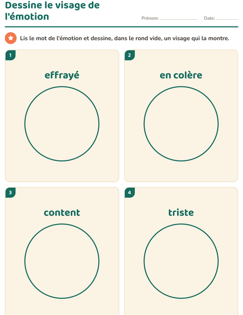 Dessine le visage de l'émotion