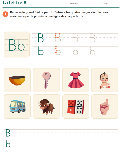 Aperçu de la fiche La lettre de la semaine pour École maternelle (grande section, 5-7 ans)