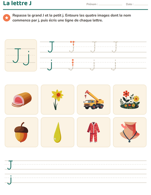 Aperçu de la fiche La lettre de la semaine pour École maternelle (grande section, 5-7 ans)