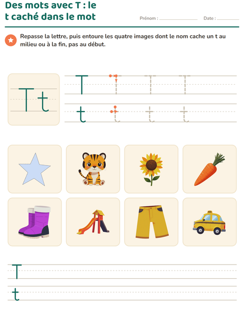 Aperçu de la fiche La lettre de la semaine pour École maternelle (grande section, 5-7 ans)
