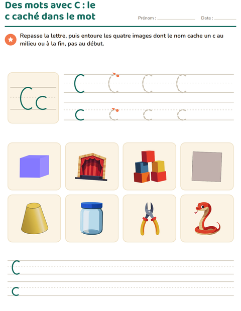 Aperçu de la fiche La lettre de la semaine pour École maternelle (grande section, 5-7 ans)