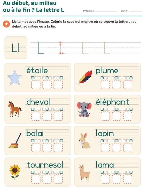 Aperçu de la fiche La lettre de la semaine pour École maternelle (grande section, 5-7 ans)