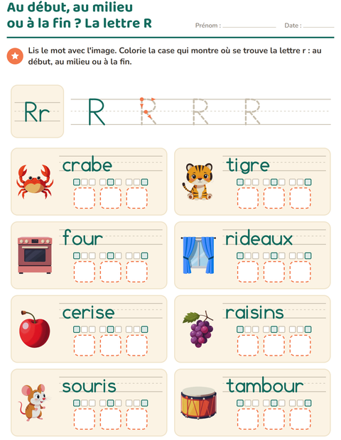 Aperçu de la fiche La lettre de la semaine pour École maternelle (grande section, 5-7 ans)