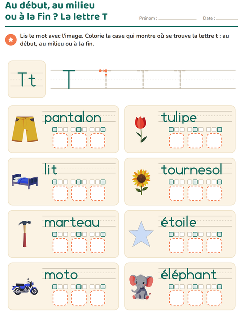Aperçu de la fiche La lettre de la semaine pour École maternelle (grande section, 5-7 ans)