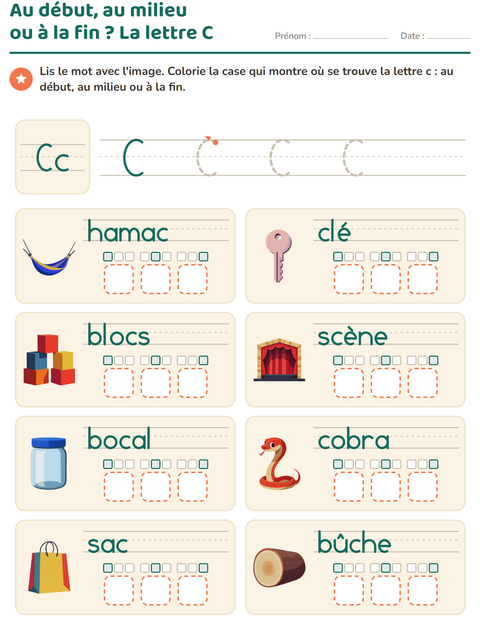 Aperçu de la fiche La lettre de la semaine pour École maternelle (grande section, 5-7 ans)