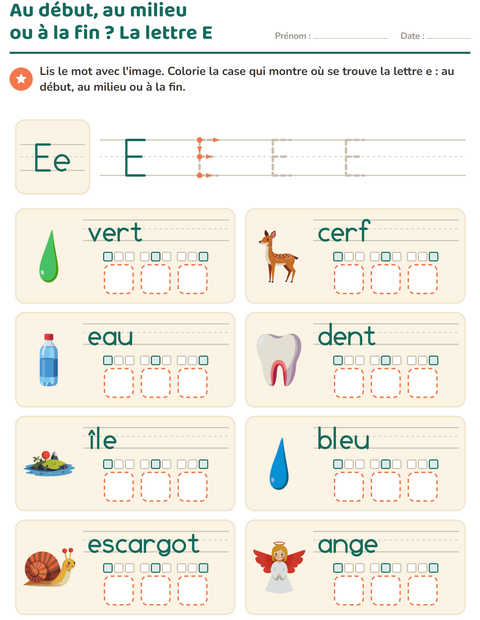 Aperçu de la fiche La lettre de la semaine pour École maternelle (grande section, 5-7 ans)