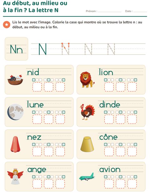 Aperçu de la fiche La lettre de la semaine pour École maternelle (grande section, 5-7 ans)