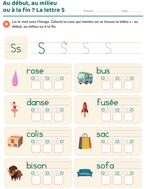 Aperçu de la fiche La lettre de la semaine pour École maternelle (grande section, 5-7 ans)