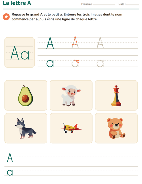 Aperçu de la fiche La lettre de la semaine pour École maternelle (grande section, 5-7 ans)