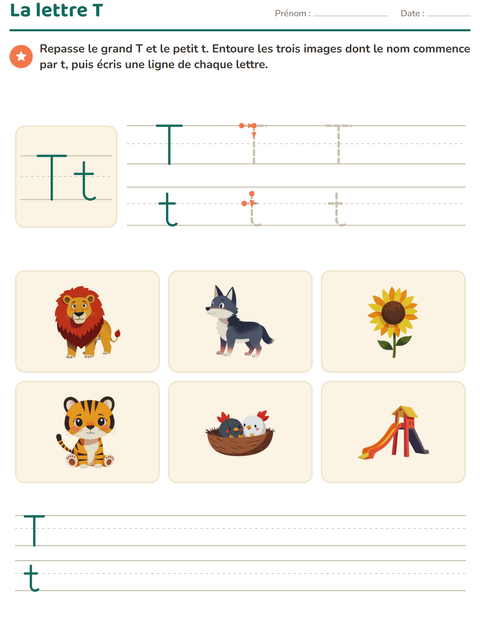 Aperçu de la fiche La lettre de la semaine pour École maternelle (grande section, 5-7 ans)