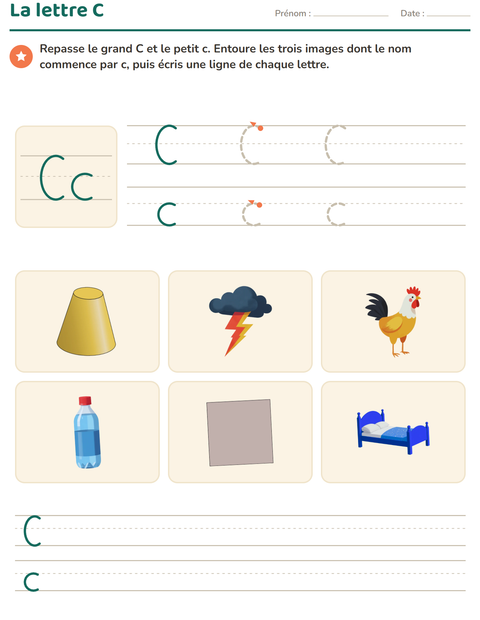 Aperçu de la fiche La lettre de la semaine pour École maternelle (grande section, 5-7 ans)
