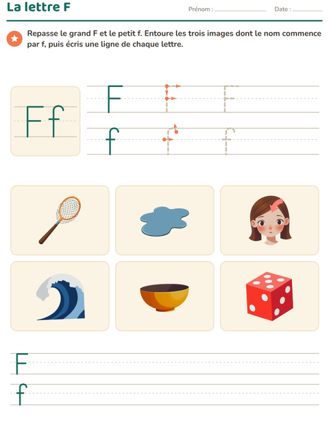 Aperçu de la fiche La lettre de la semaine pour École maternelle (grande section, 5-7 ans)