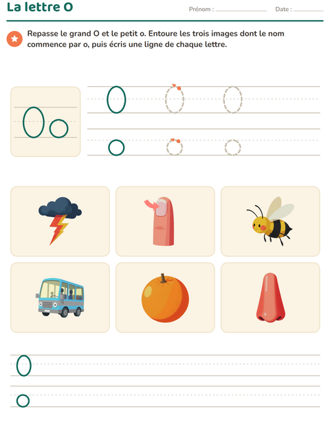 Aperçu de la fiche La lettre de la semaine pour École maternelle (grande section, 5-7 ans)