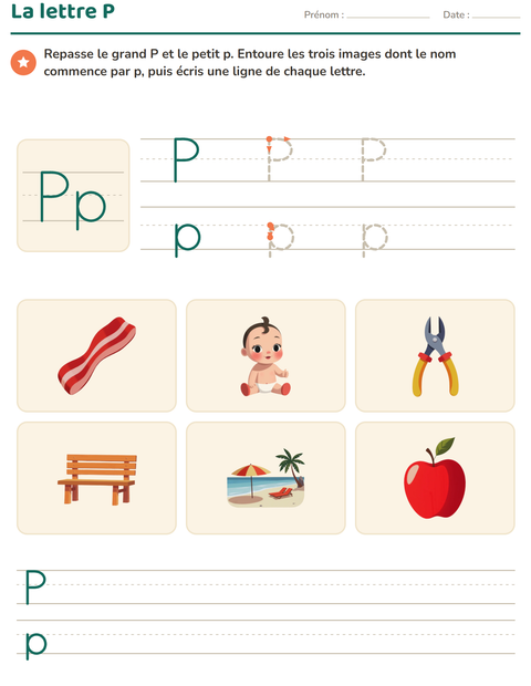 Aperçu de la fiche La lettre de la semaine pour École maternelle (grande section, 5-7 ans)